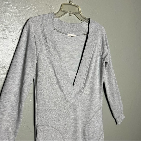 Vince Deep V-Neck Sweatshirt Tunic Dress - Picture 3 of 5